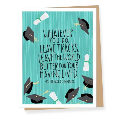 Ruth Bader Ginsburg Leave Tracks Quote Graduation Card