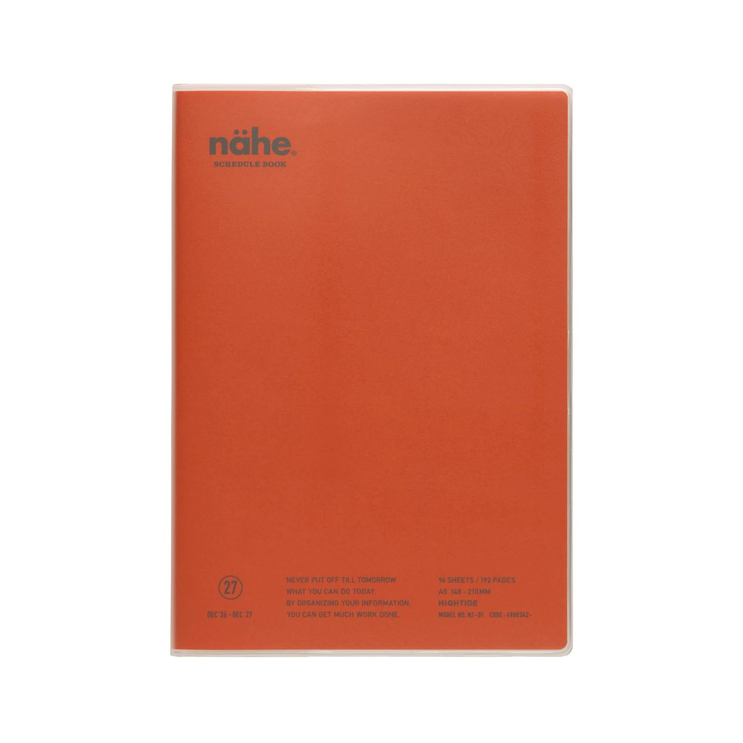 Nähe Weekly Diary 2027 A5 Vertical Red