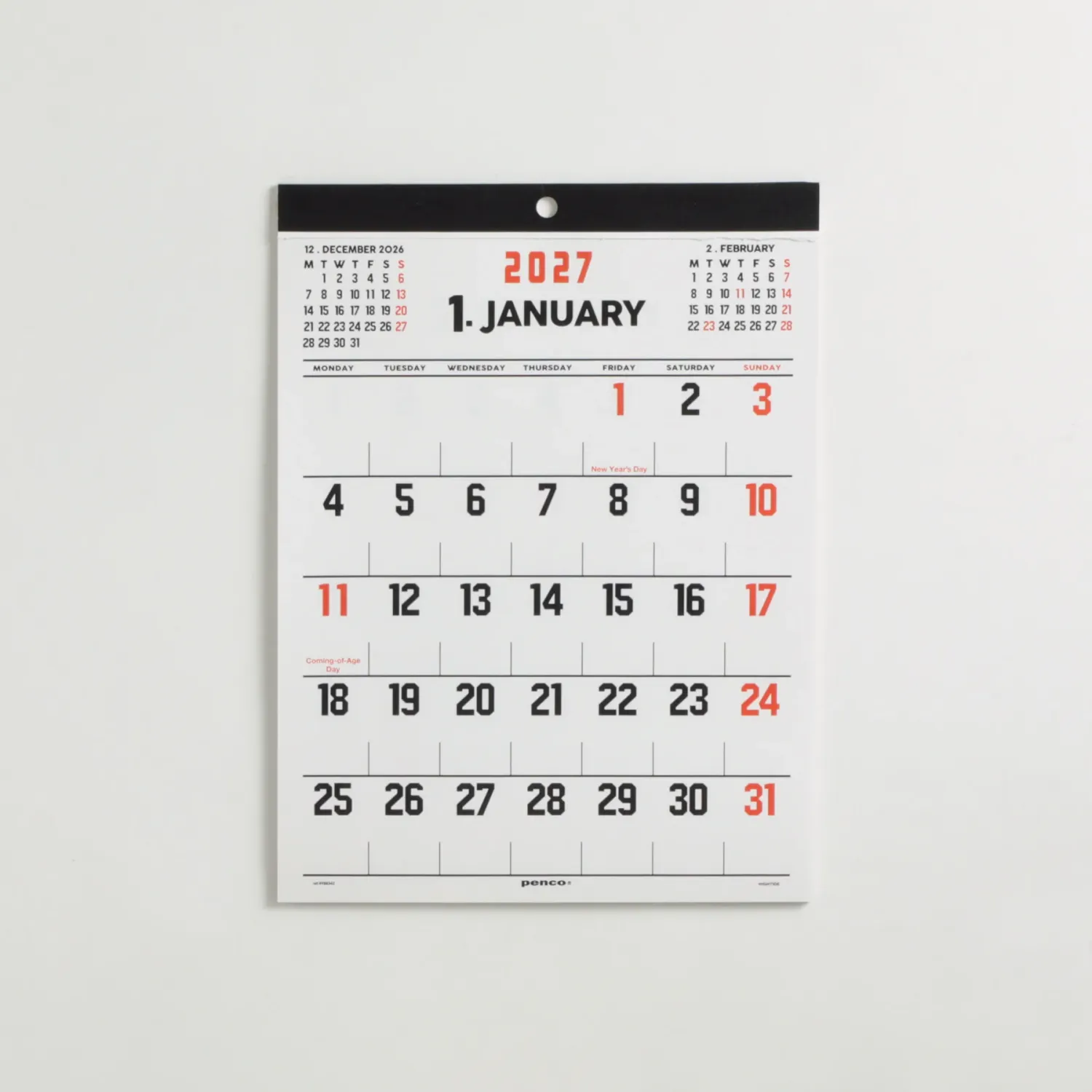 Penco Calendar 2027 A4