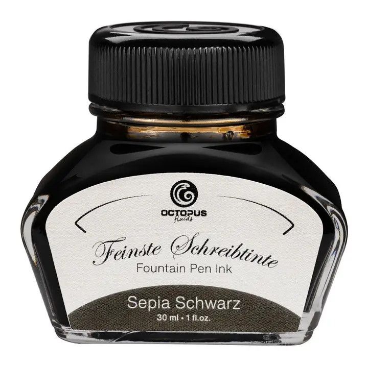 Octopus Sepia Schwarz Bottled Ink (30ml)