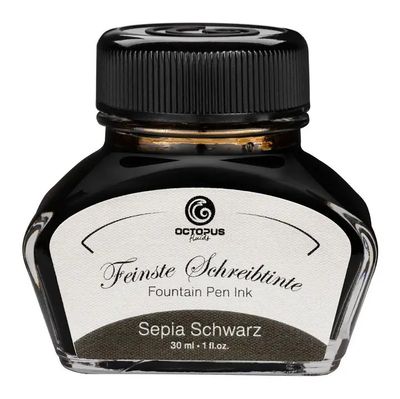 Octopus Sepia Schwarz Bottled Ink (30ml)