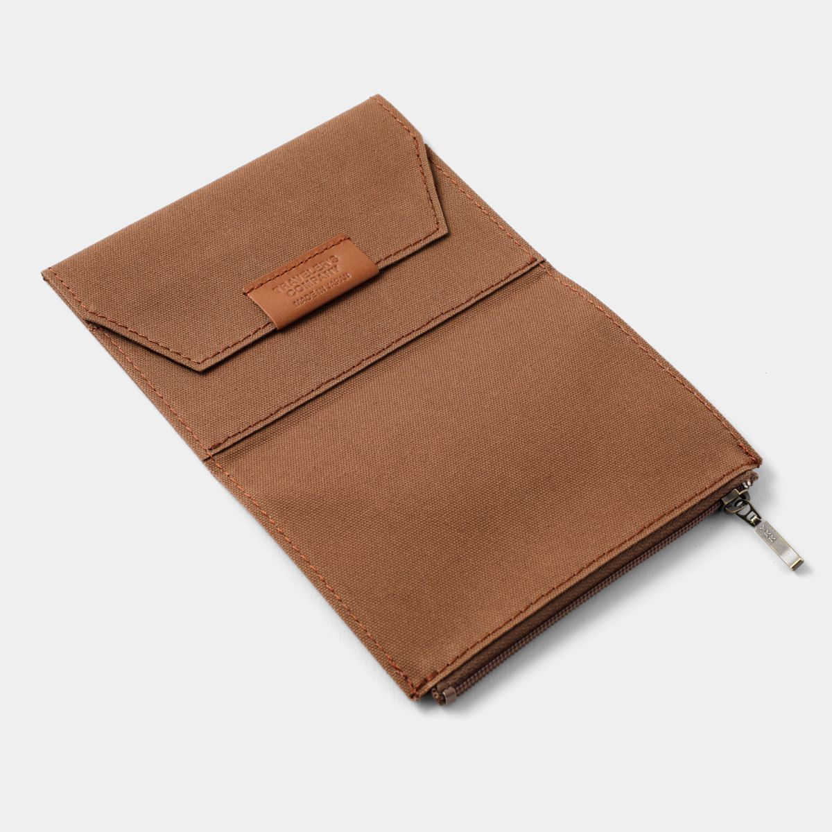TRAVELER’S COMPANY – Traveler’s Factory – Cotton Zipper Case – Coffee (Passport Size)