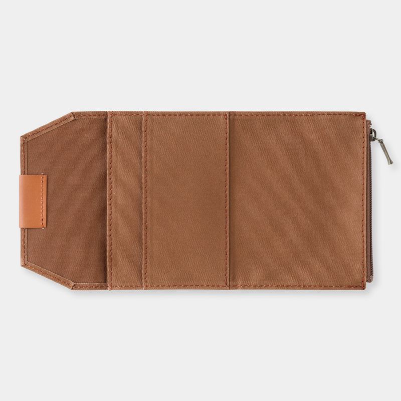TRAVELER’S COMPANY – Traveler’s Factory – Cotton Zipper Case – Coffee (Passport Size)