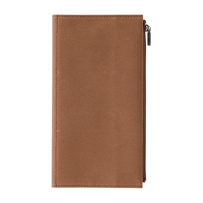 TRAVELER’S COMPANY – Traveler’s Factory – Cotton Zipper Case – Coffee (Regular Size)