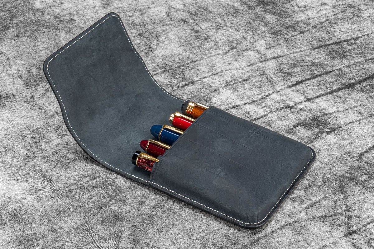 Galen Leather 5 Pen Leather Pen Case