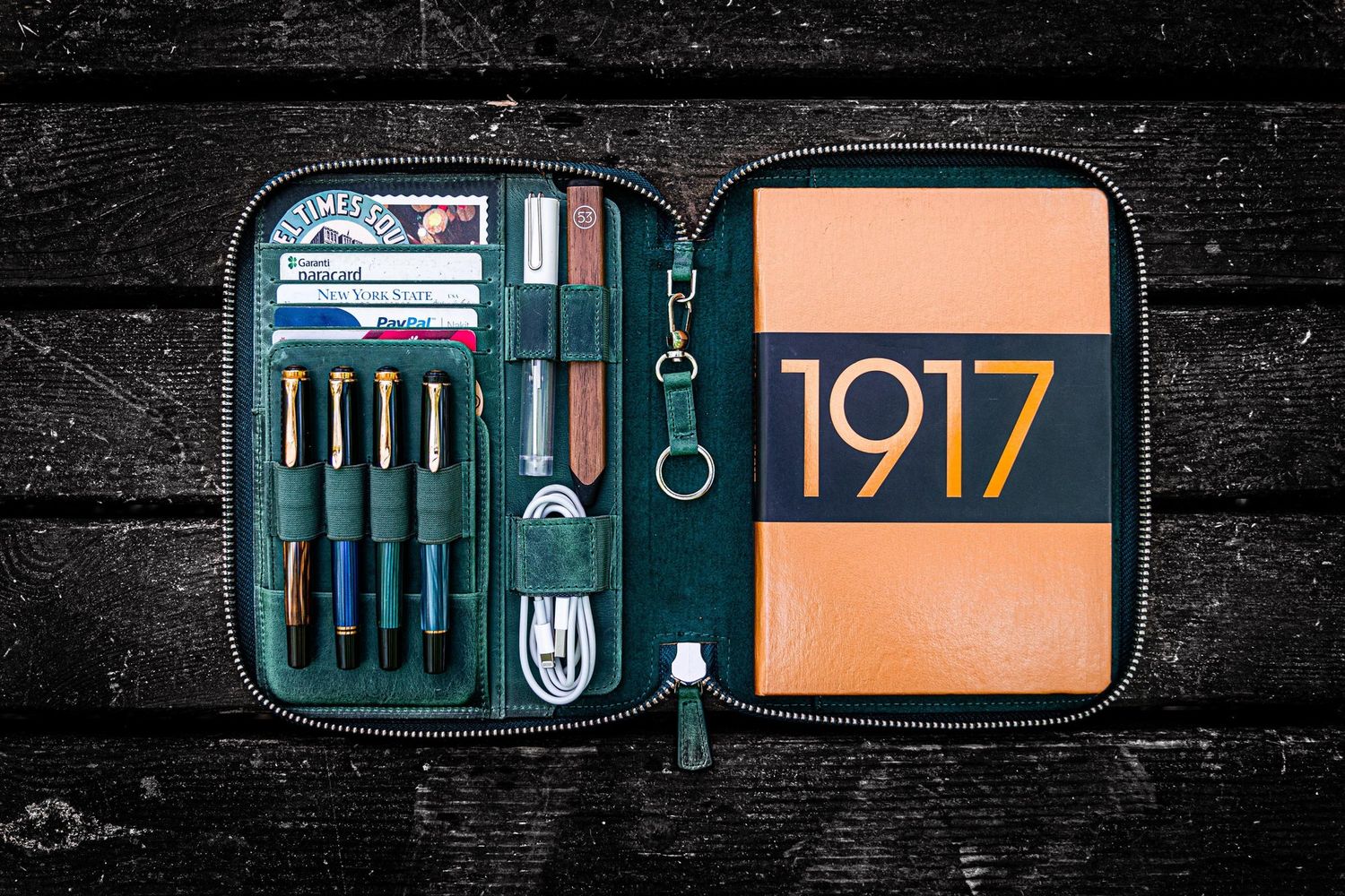 Galen Leather Zippered A5 Notebook Folio