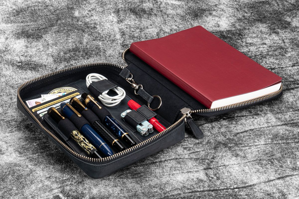 Galen Leather Expansi-Folio Leather Wide A5 Zip Folio