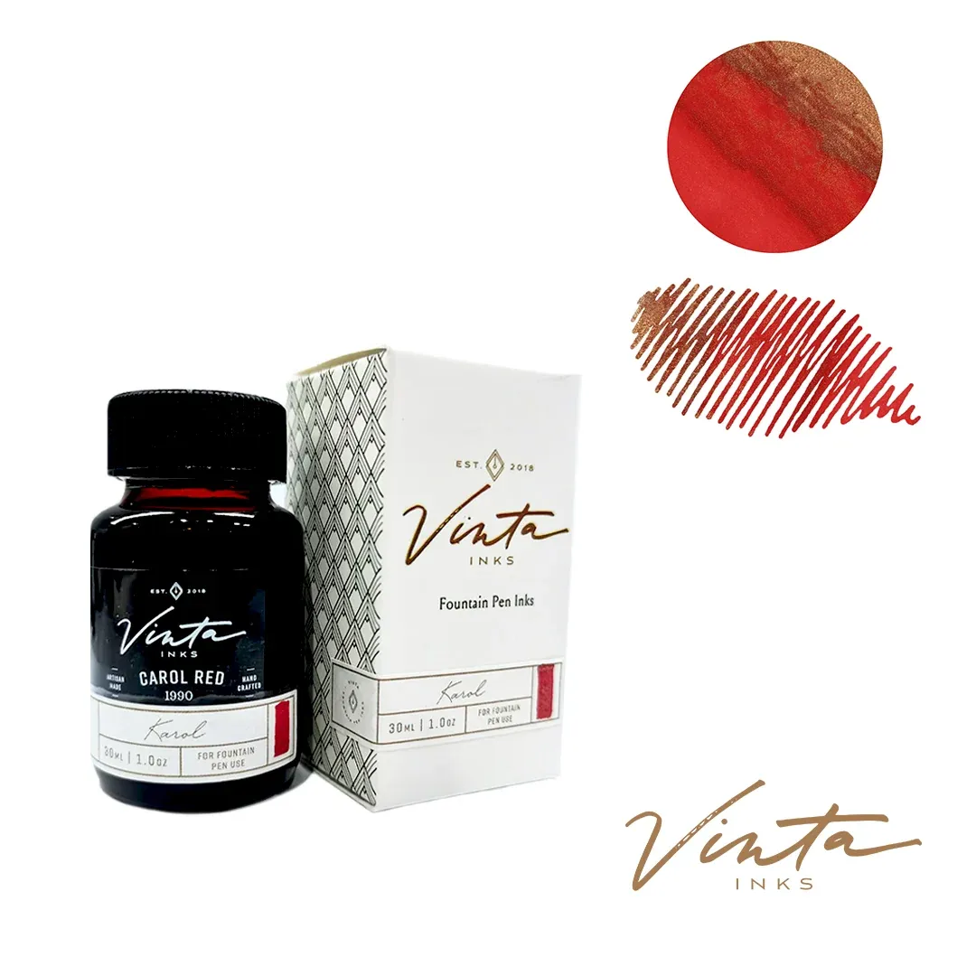 Vinta Inks - Carol Red [Karol 1990] Seasonal Bottled Ink (30ml)