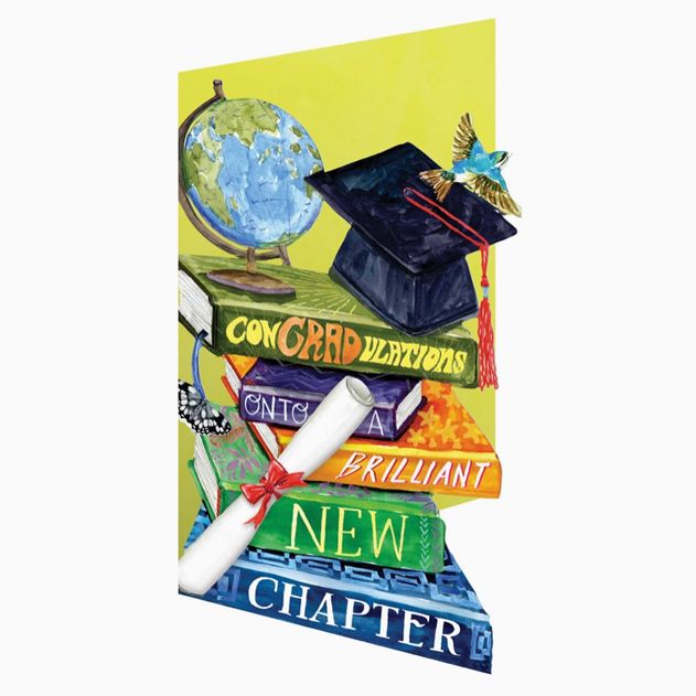Bookstack Lasercut Graduation Card