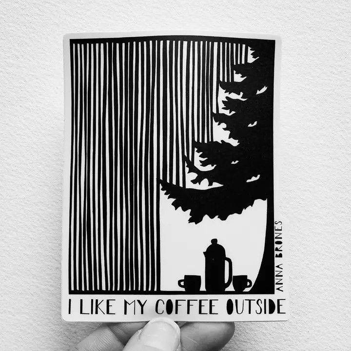 I Like My Coffee Outside Sticker