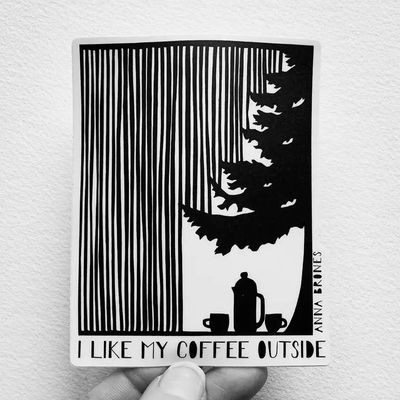 I Like My Coffee Outside Sticker