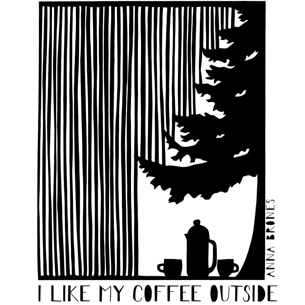I Like My Coffee Outside Sticker