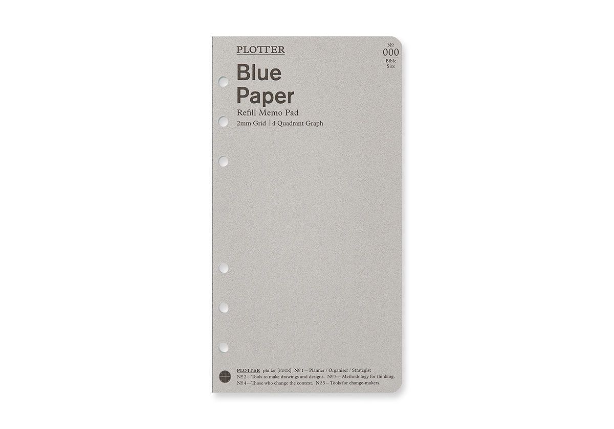 PLOTTER Blue Paper 2mm Grid Quadrant Graph 50 sheets (Bible Size)