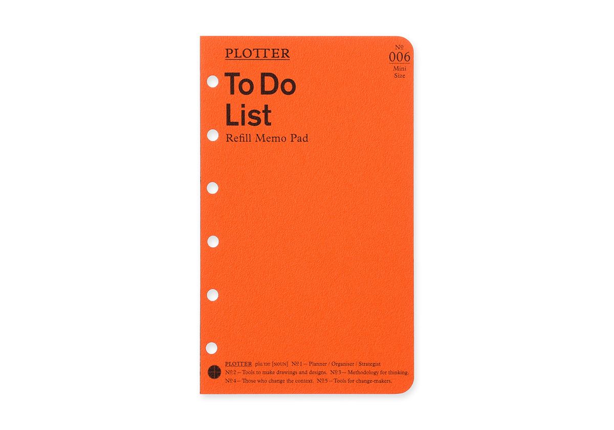 PLOTTER Refill Memo Pad To Do List (Mini Size)