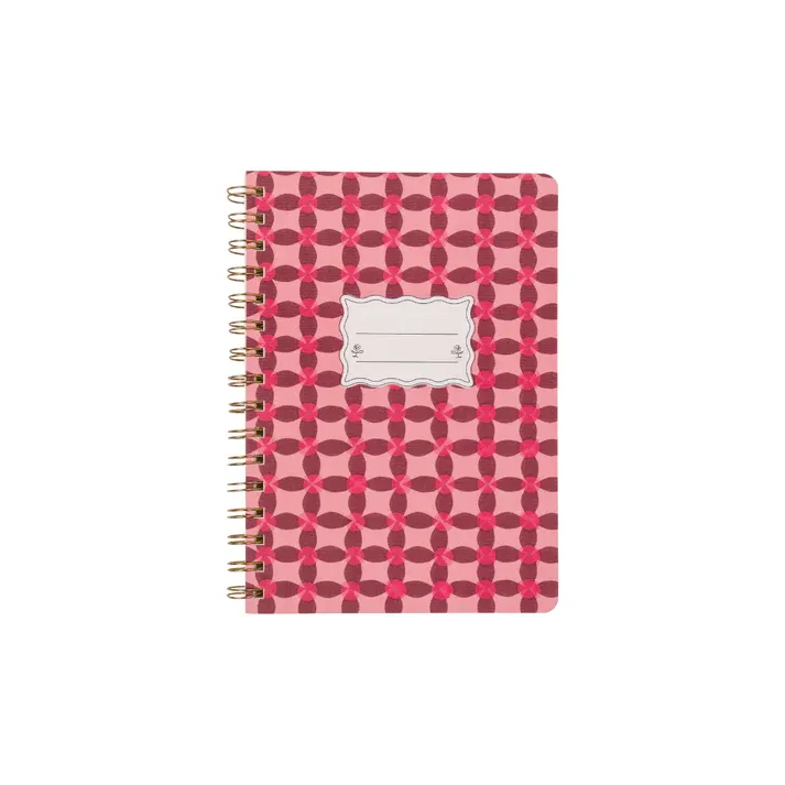 Tulip Twin Wire Small Notebook- Pinwheel Pink