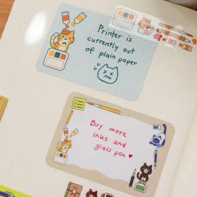 Stationery Cats Paper Roll Labels