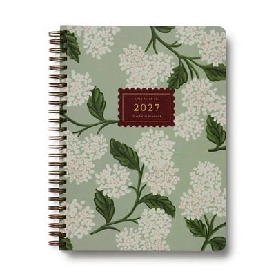 2027 Sage Hydrangea 12-Month Softcover Spiral Planner