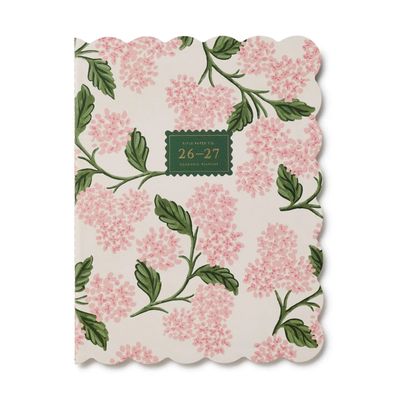 2027 Pink Hydrangea 12-Month Academic Appointment Notebook