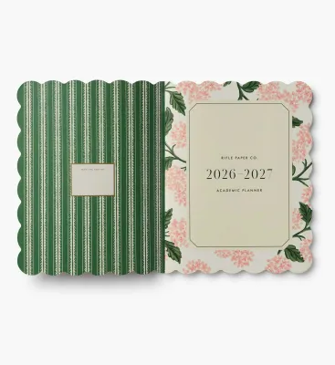 2027 Pink Hydrangea 12-Month Academic Appointment Notebook