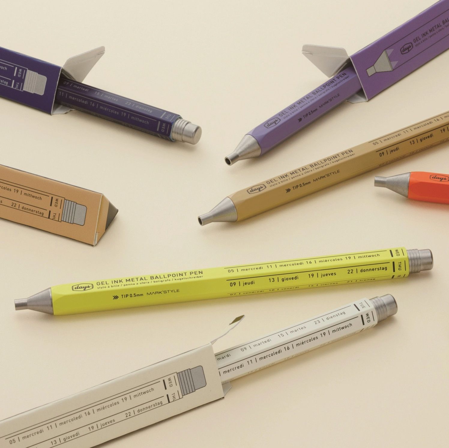 Mark'style Days Aluminum Gel Ballpoint Pen 0.5mm