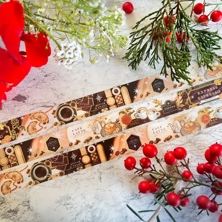 Gold Foil Coffee Washi Tape
