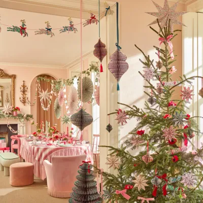 Meri Meri x Liberty Paper Honeycomb Tree Decorations