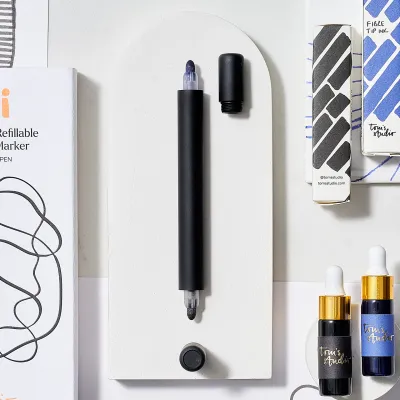 Tom's Studio Ori Refillable Permanent Marker Pen Matte Black