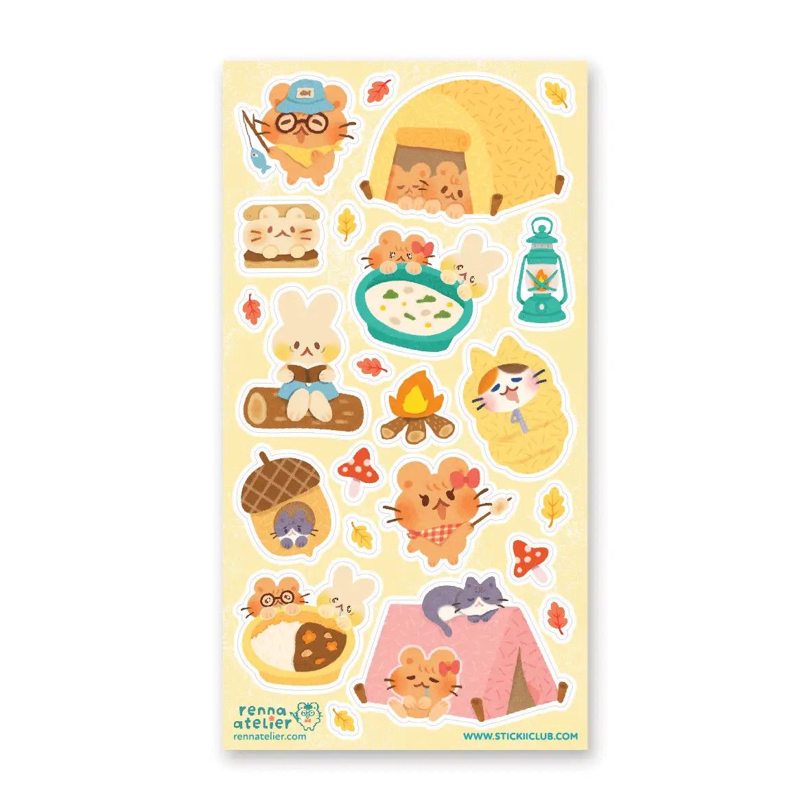 Kawaii Camping Sticker Sheet