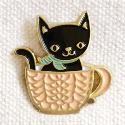Coffee Kitty Enamel Pin