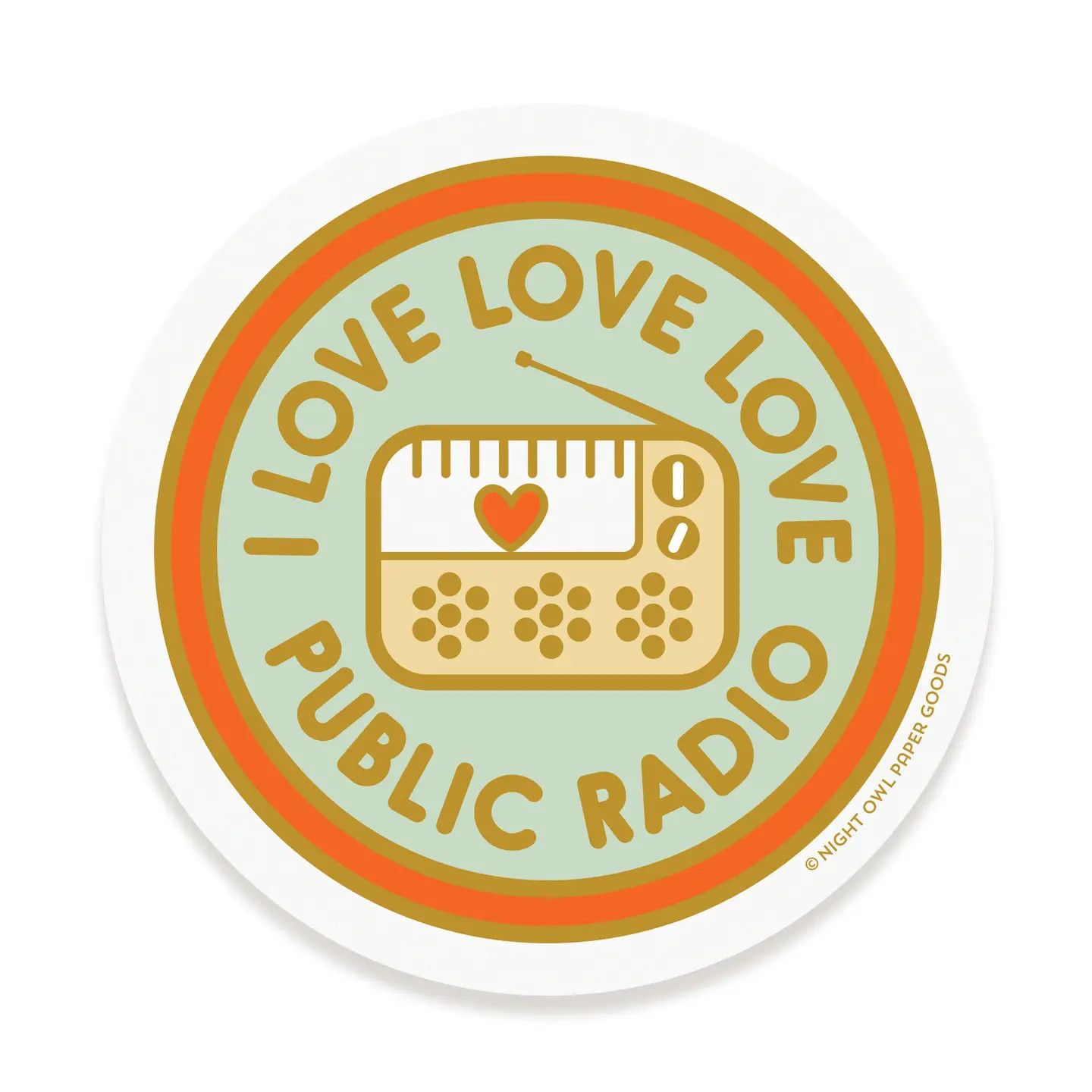 I Love Public Radio Vinyl Sticker