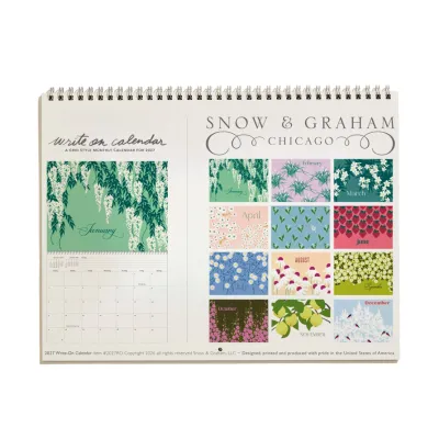 Snow &amp; Graham Monthly Write-On Calendar 2027