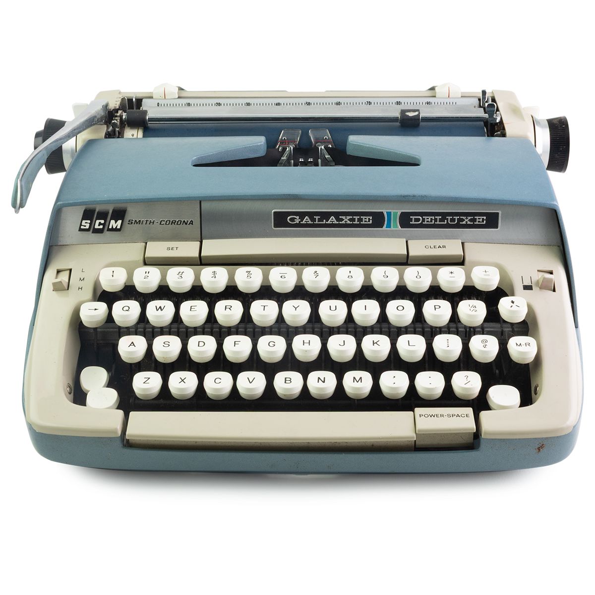 Smith-Corona Galaxie Deluxe 10 Cursive Blue Typewriter
