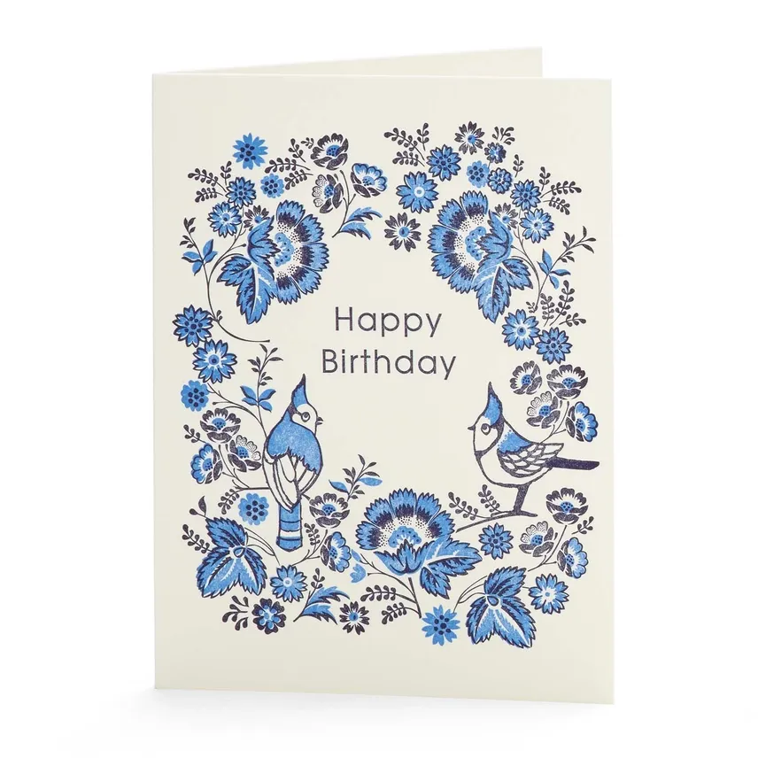 Bluejay Happy Birthday Letterpress Card