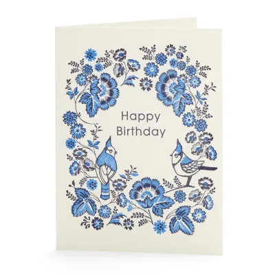 Bluejay Happy Birthday Letterpress Card