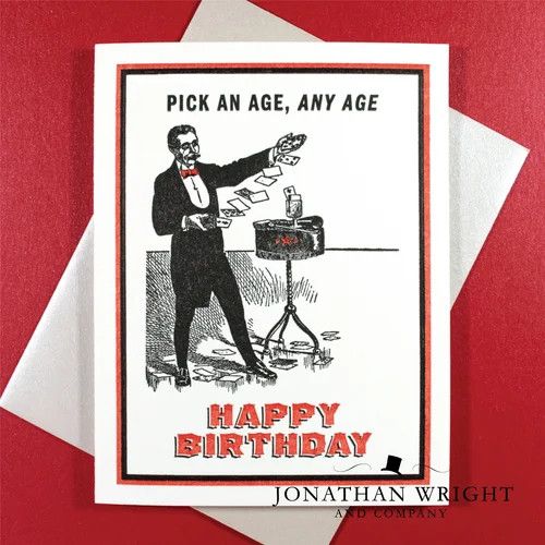 Card Trick Letterpress Birthday Card