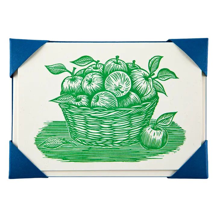 Apple Basket Letterpress Notelet Box of 5
