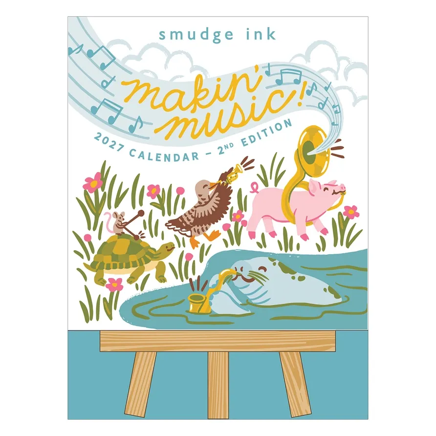 Smudge Ink 2027 Makin' Music Letterpress Desk Calendar