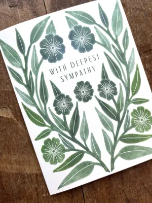 Deepest Sympathy Green Floral Card