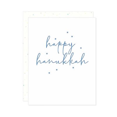 Starry Happy Hannukah Letterpress Card