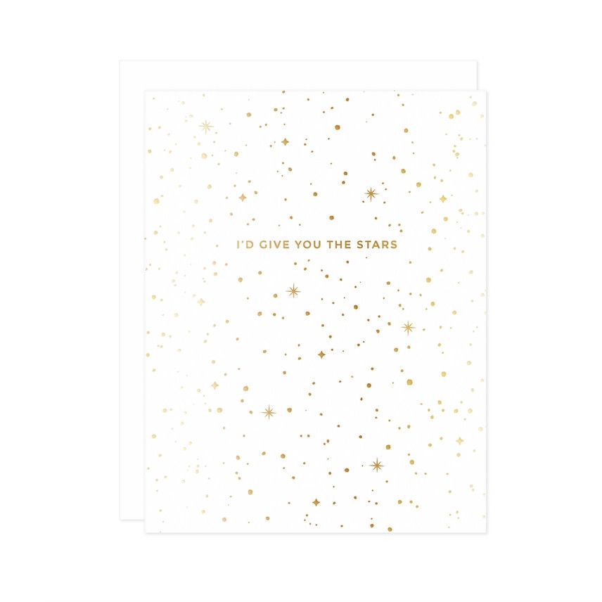 I'd Give You the Stars Anniversary Letterpress Card