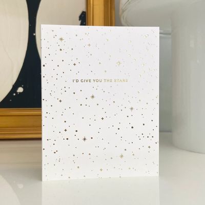 I'd Give You the Stars Anniversary Letterpress Card