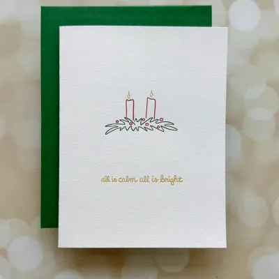 Calm and Bright Letterpress Holiday Cards (box of 6)