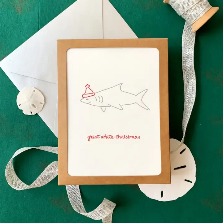 Great White Christmas Letterpress Cards (box of 6)