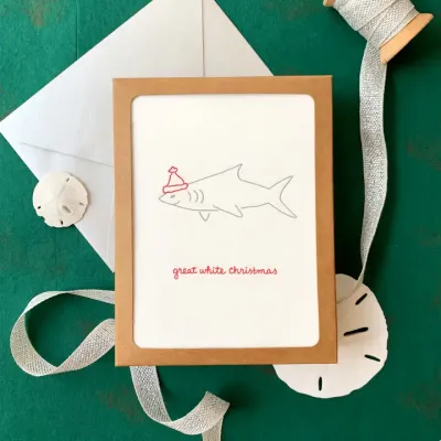 Great White Christmas Letterpress Cards (box of 6)