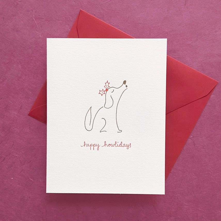 Happy Howlidays Letterpress Holiday Cards (box of 6)