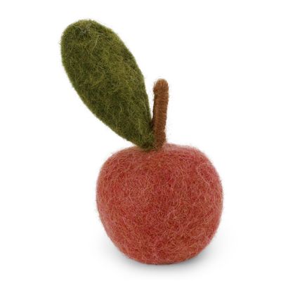 Dusty Red Apple Felt Decoration