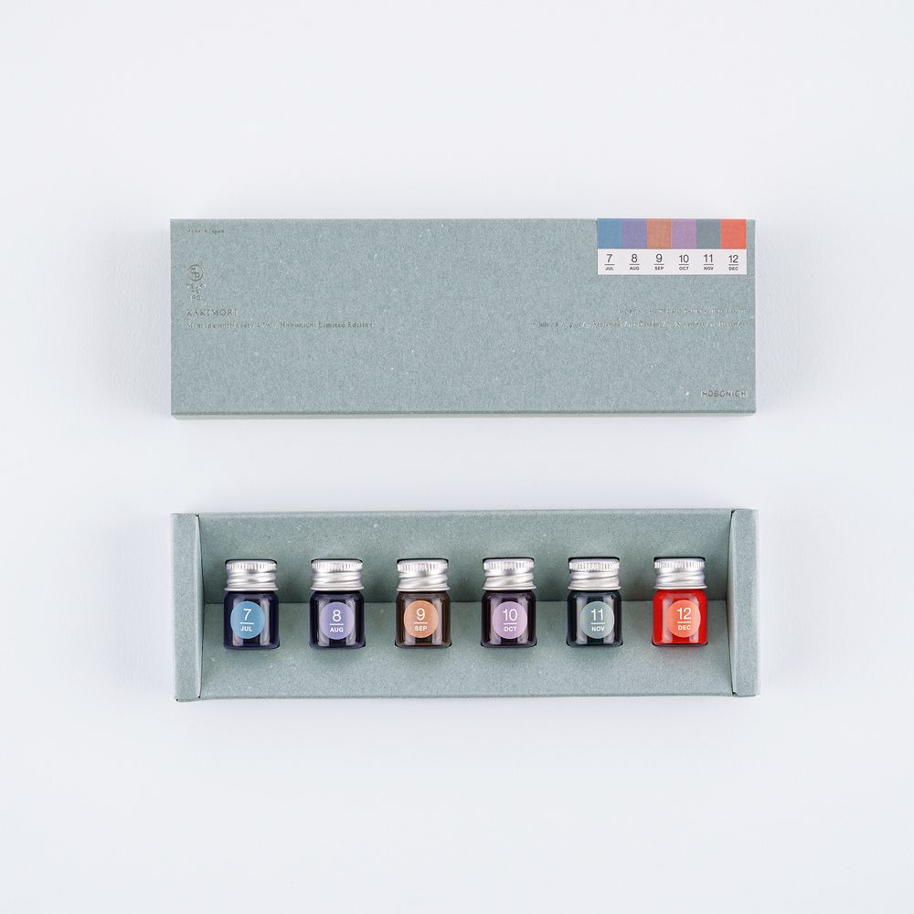 Hobonichi Kakimori x TSUKI no IRO: Mini Ink Bottle Set (Jul-Dec)