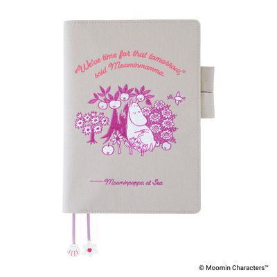 Hobonichi A5 Cover Moomin: My Yard (Pink Gray)