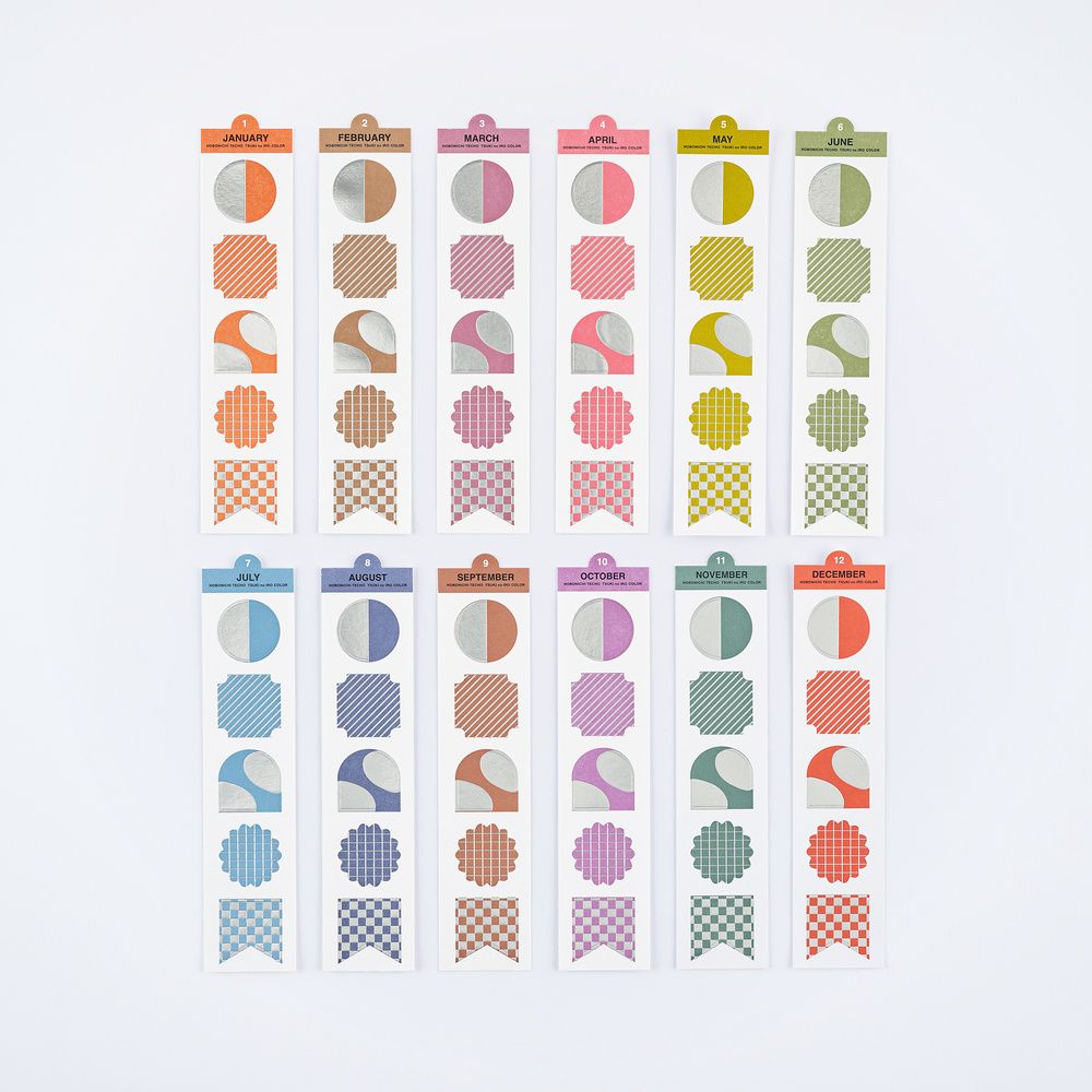Hobonichi TSUKI no IRO: Bookmark-Style Foil-Pressed Stickers