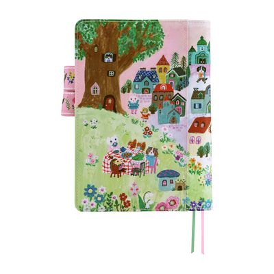 Hobonichi A5 Cover Yumi Kitagishi: White Cat Village